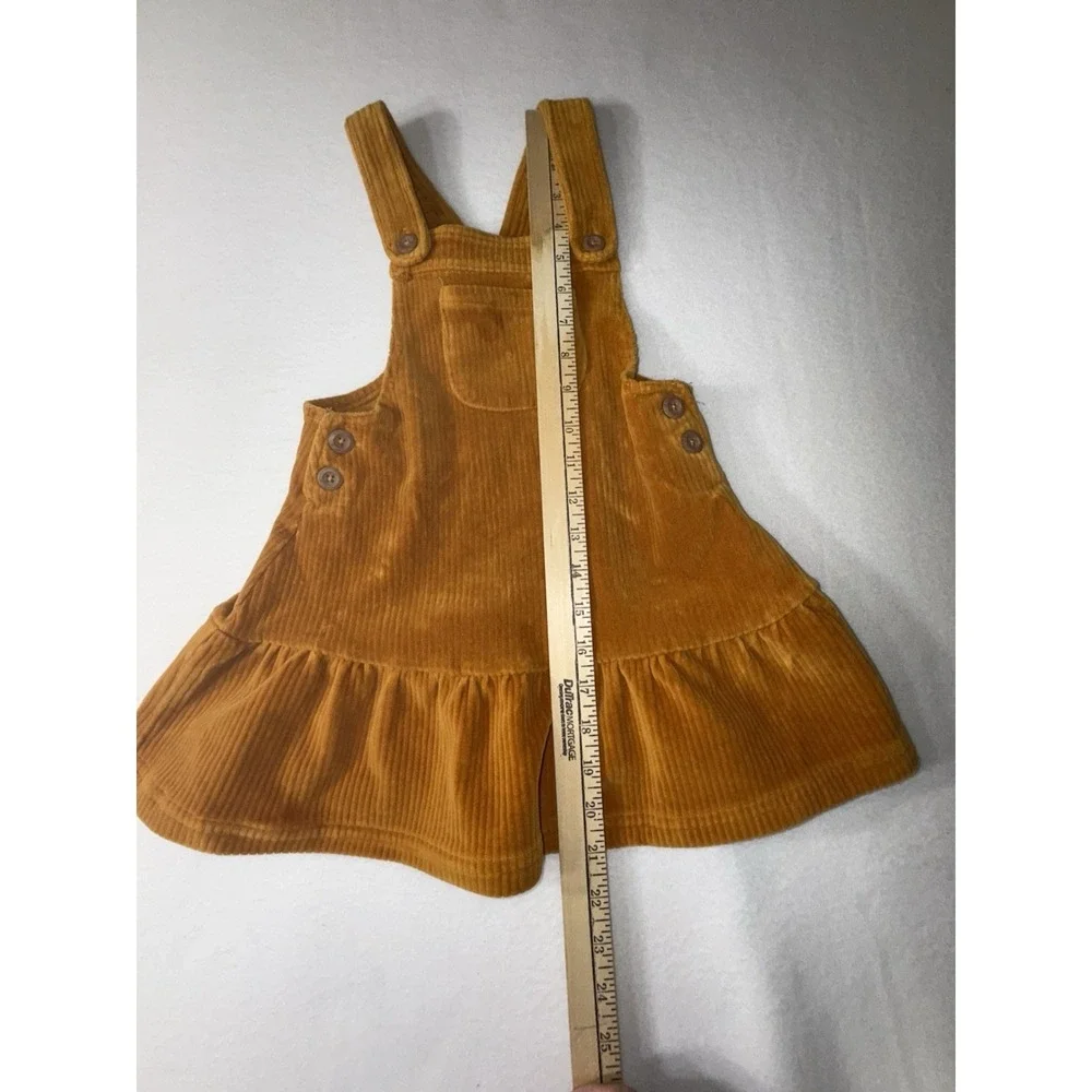 Tahari Toddler Yellow Corduroy Overall Jumper Dress 3T